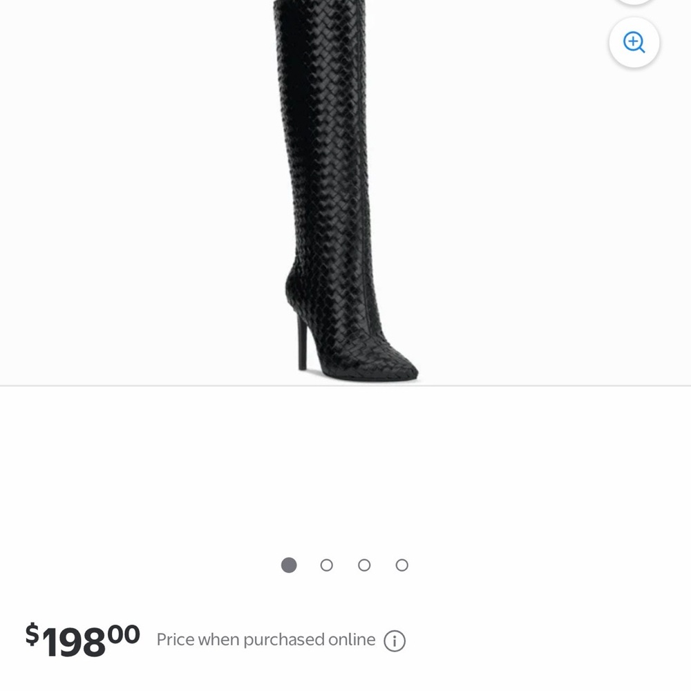 INC International Concepts Savoniap Black Woven Knee-High Boots Stiletto Heel 5 - Picture 3 of 9